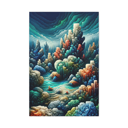 Underwater Wonders: Cubist Wall Art - canvas