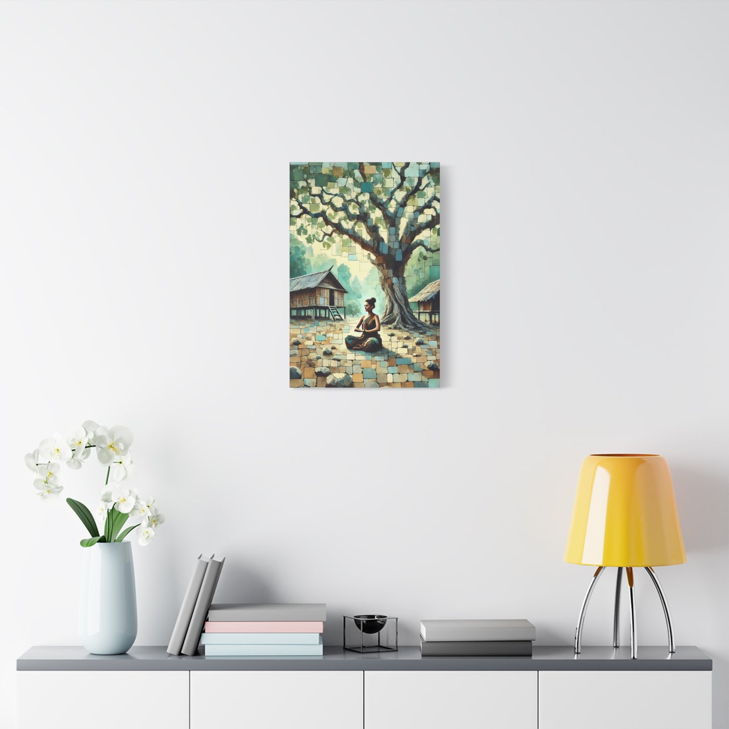 Woman Meditating Canvas Art Print