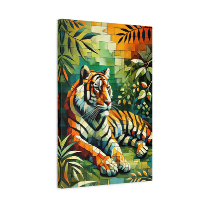 Canvas Art - Majestic Tiger in Natural Habitat