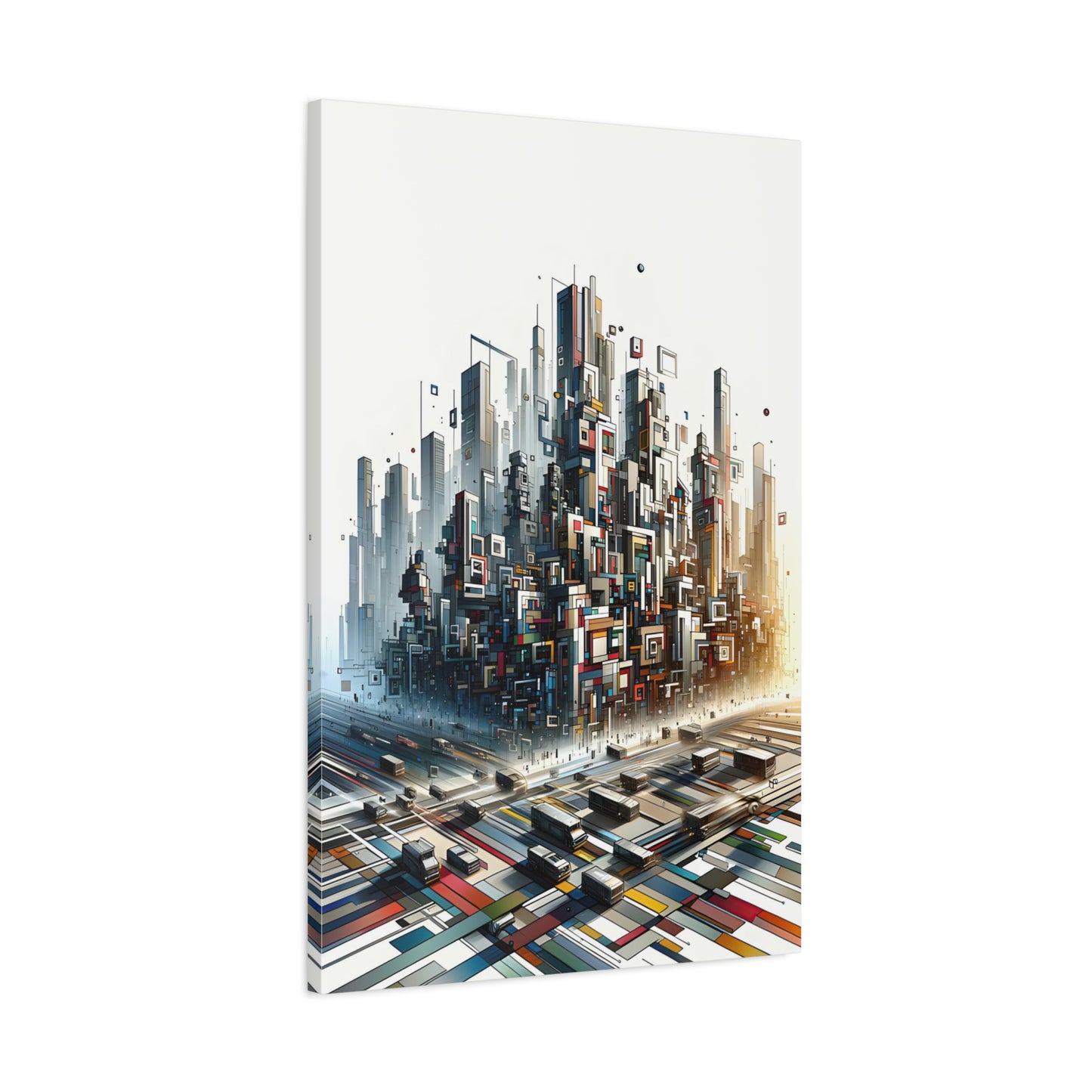 Urban Mystery: A Cubist Cityscape - canvas