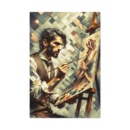 Cubist Artistry: Wall Art Potrait - canvas