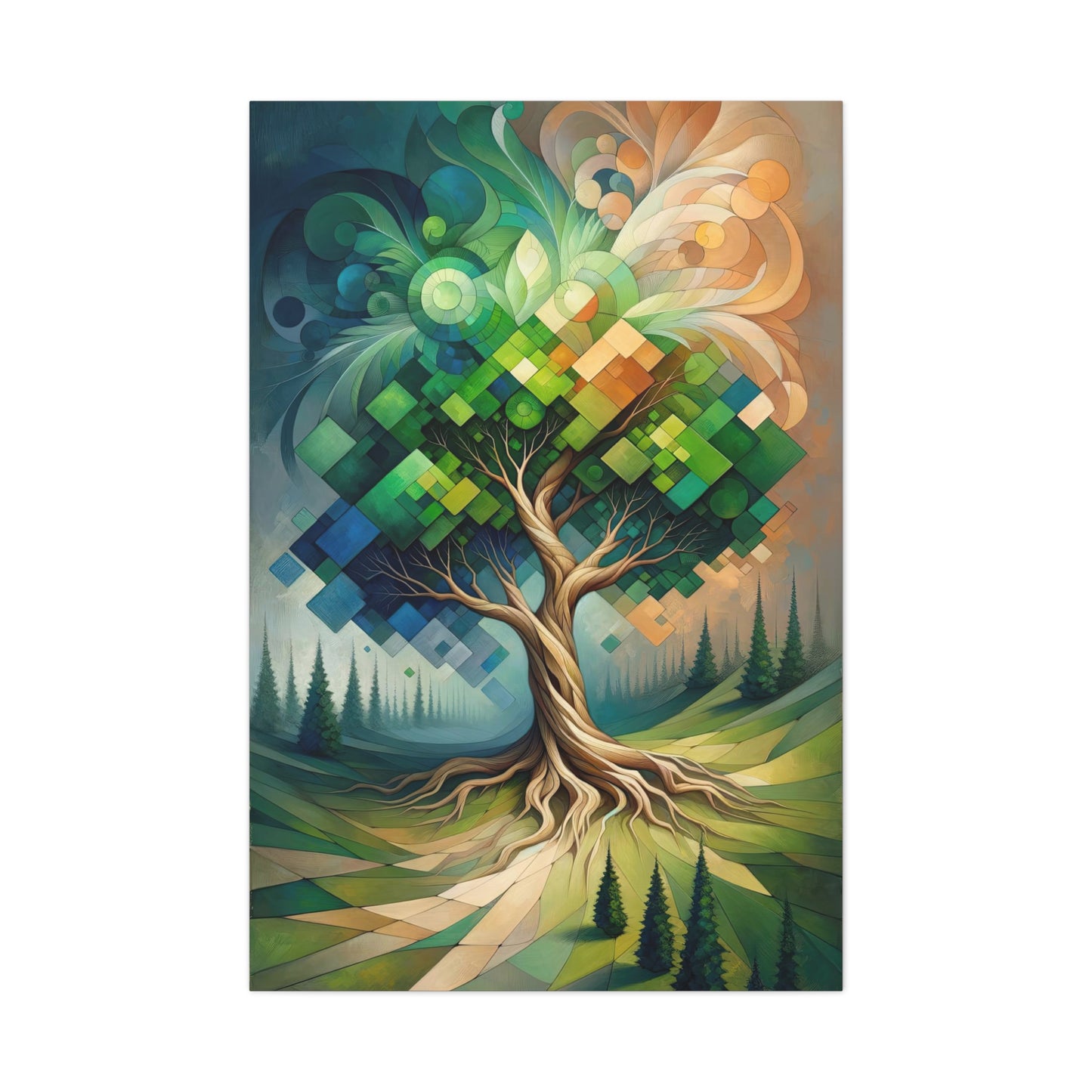 Nature's Ballet Wall Art - Cubist Canvas Print