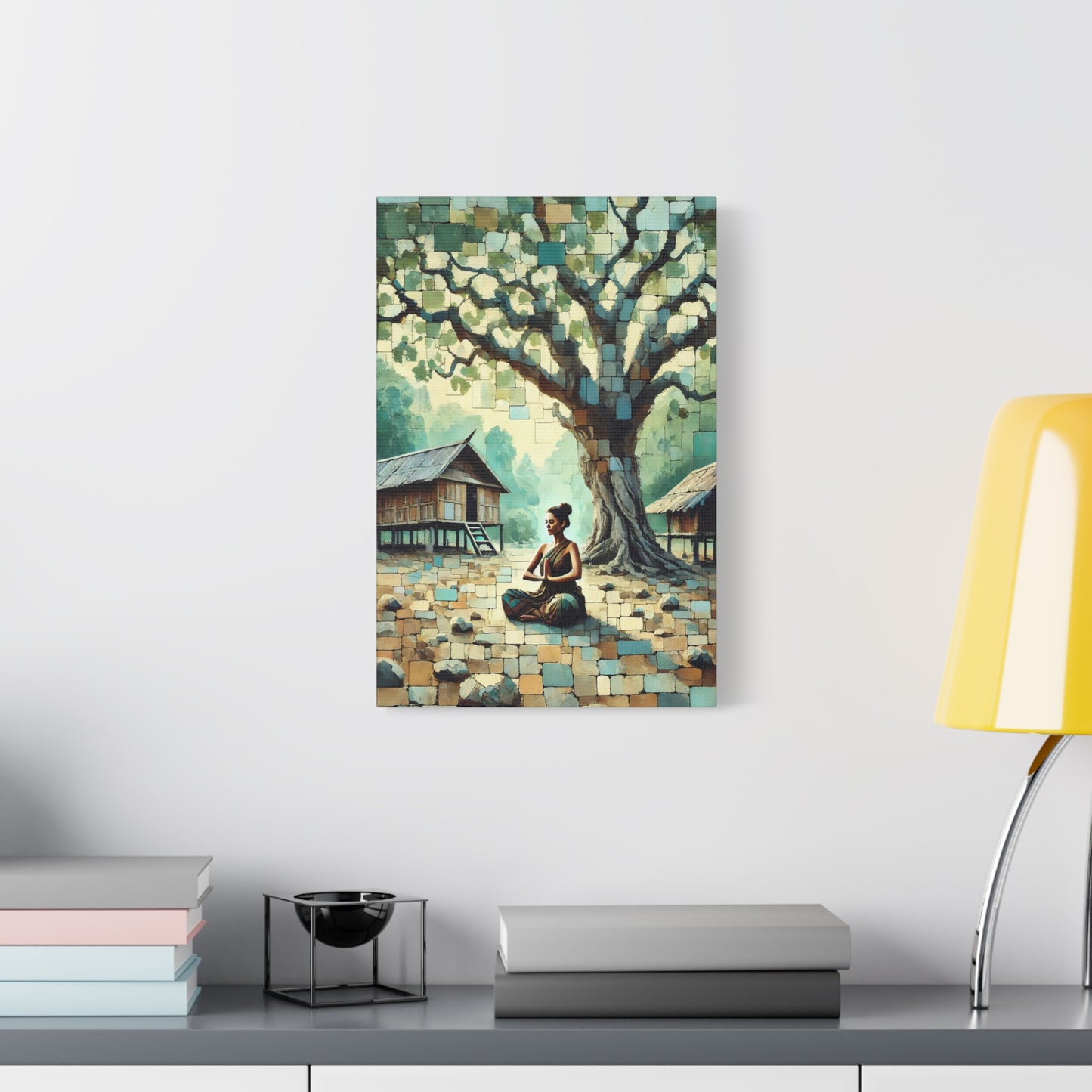 Woman Meditating Canvas Art Print