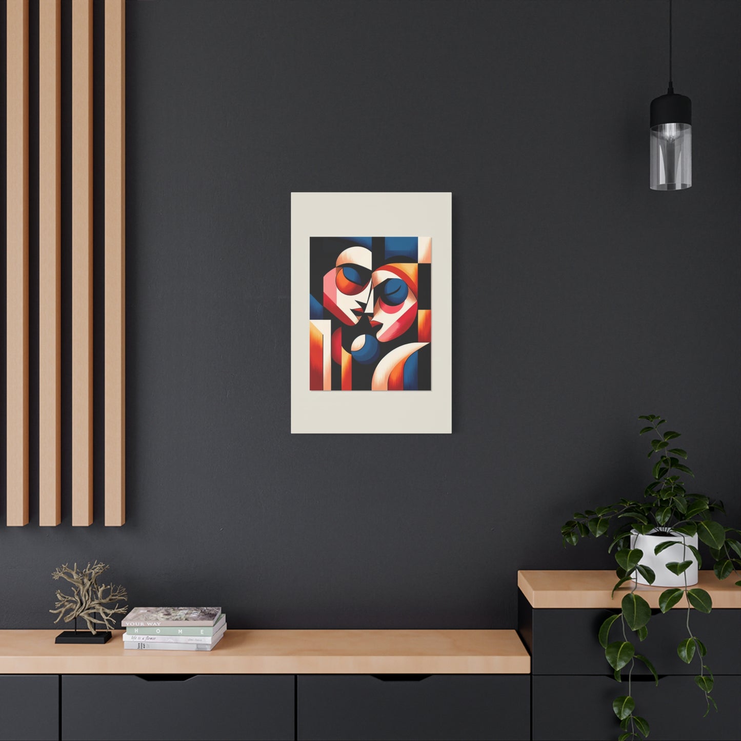 Geometric Embrace Canvas Art Print