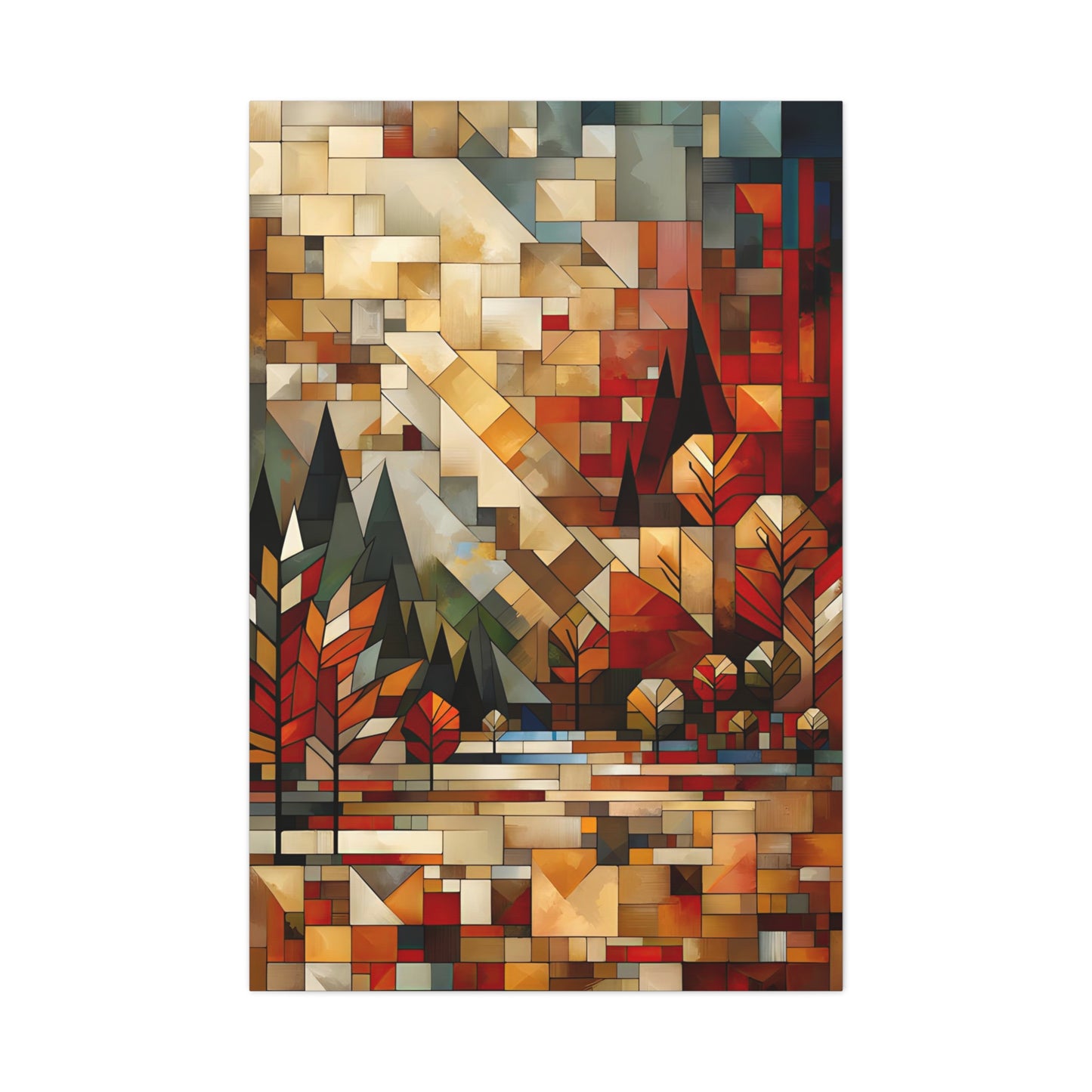 Autumn Poetry: Cubist Wall Art Print - canvas