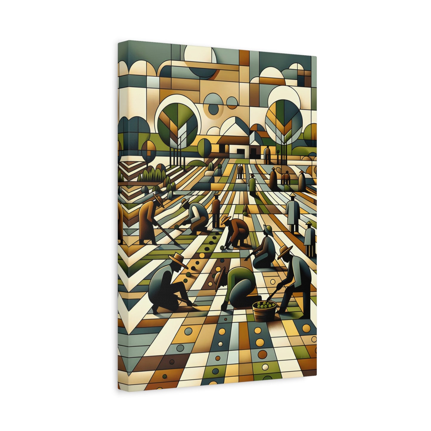 Abstract Cubist Farm Life Wall Art - Canvas