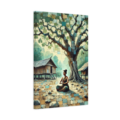 Woman Meditating Canvas Art Print