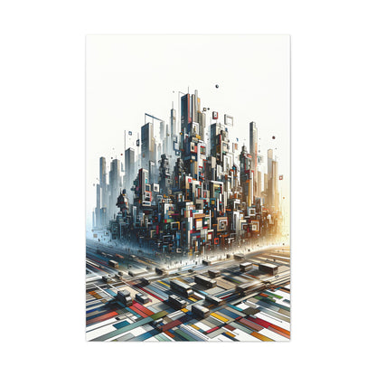 Urban Mystery: A Cubist Cityscape - canvas