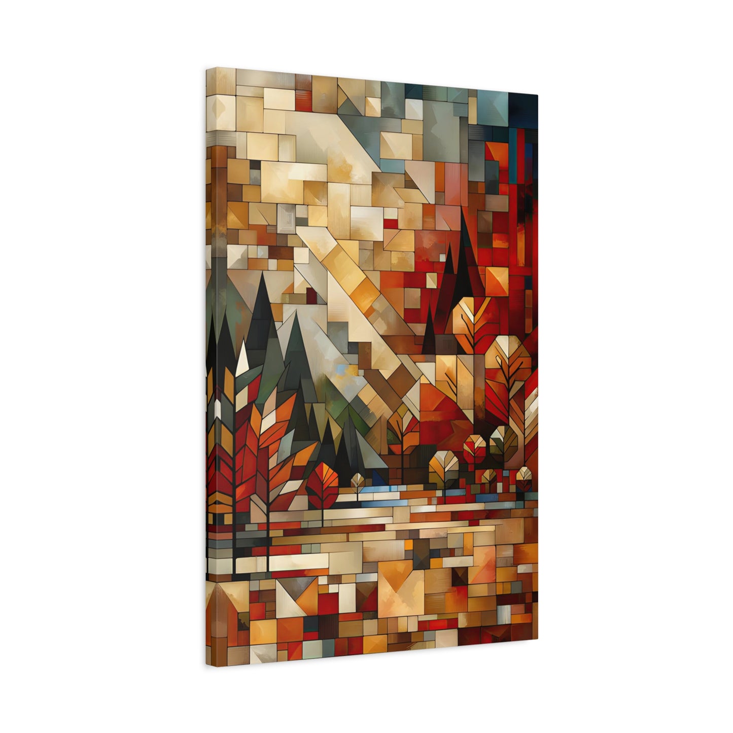 Autumn Poetry: Cubist Wall Art Print - canvas