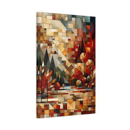 Autumn Poetry: Cubist Wall Art Print - canvas