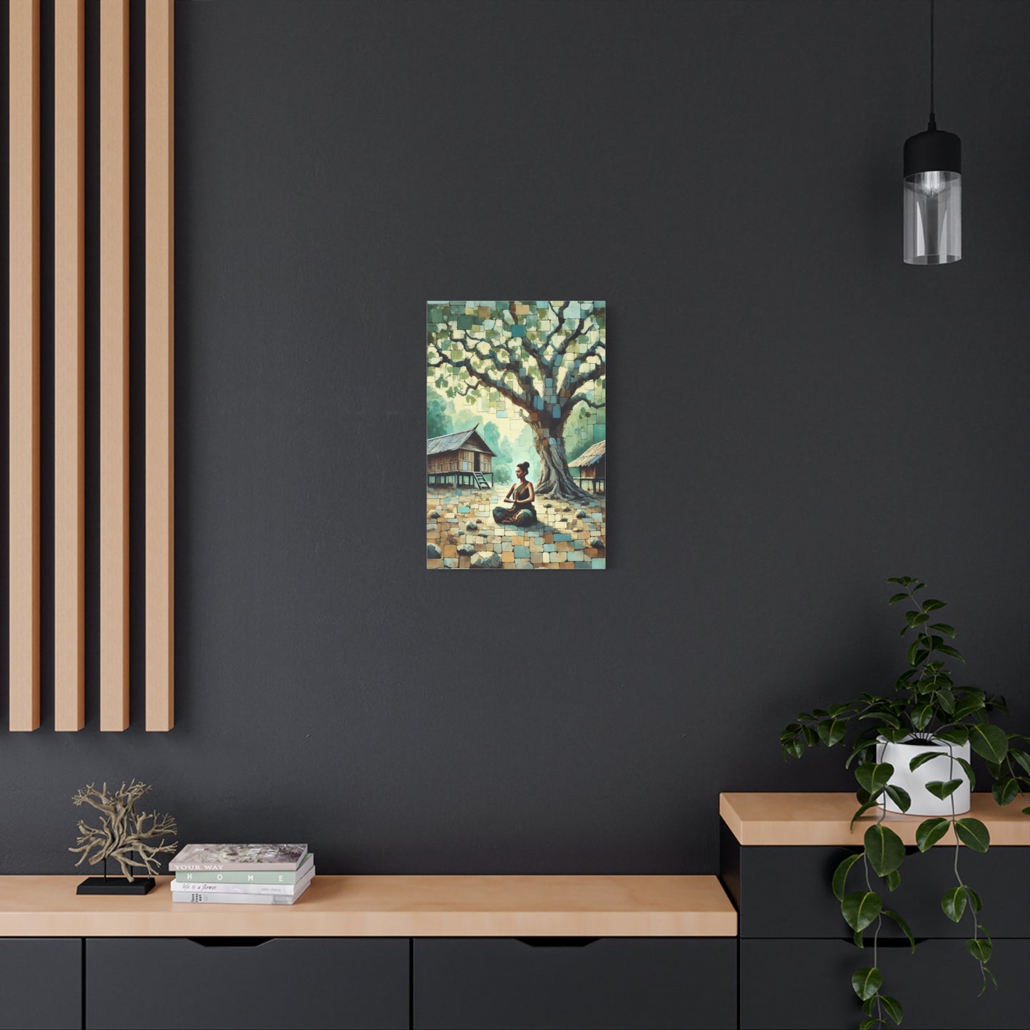 Woman Meditating Canvas Art Print