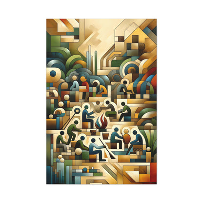 United in Ubuntu: Cubist Wall Art - canvas