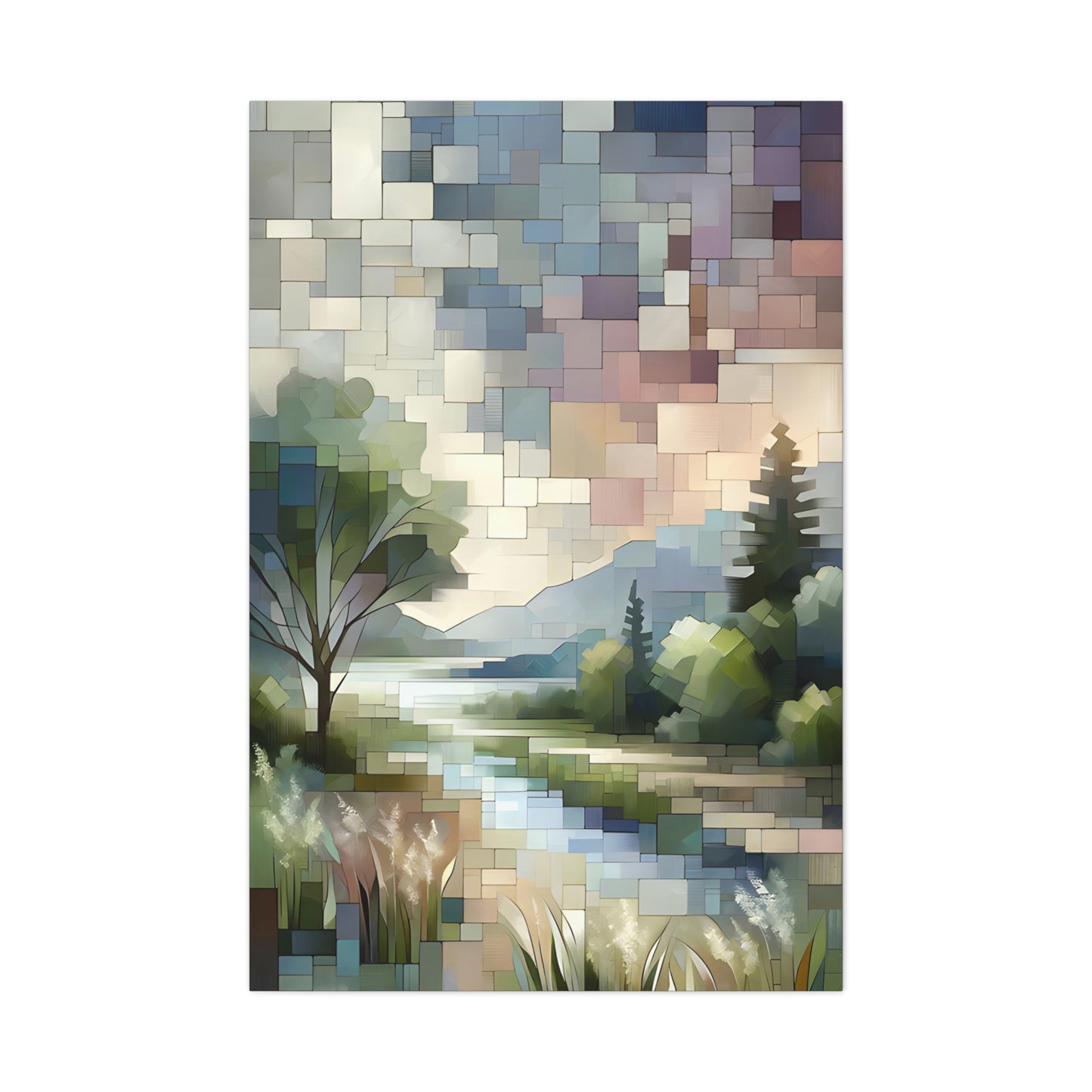 Nature's Harmony: Cubist Wall Art - canvas