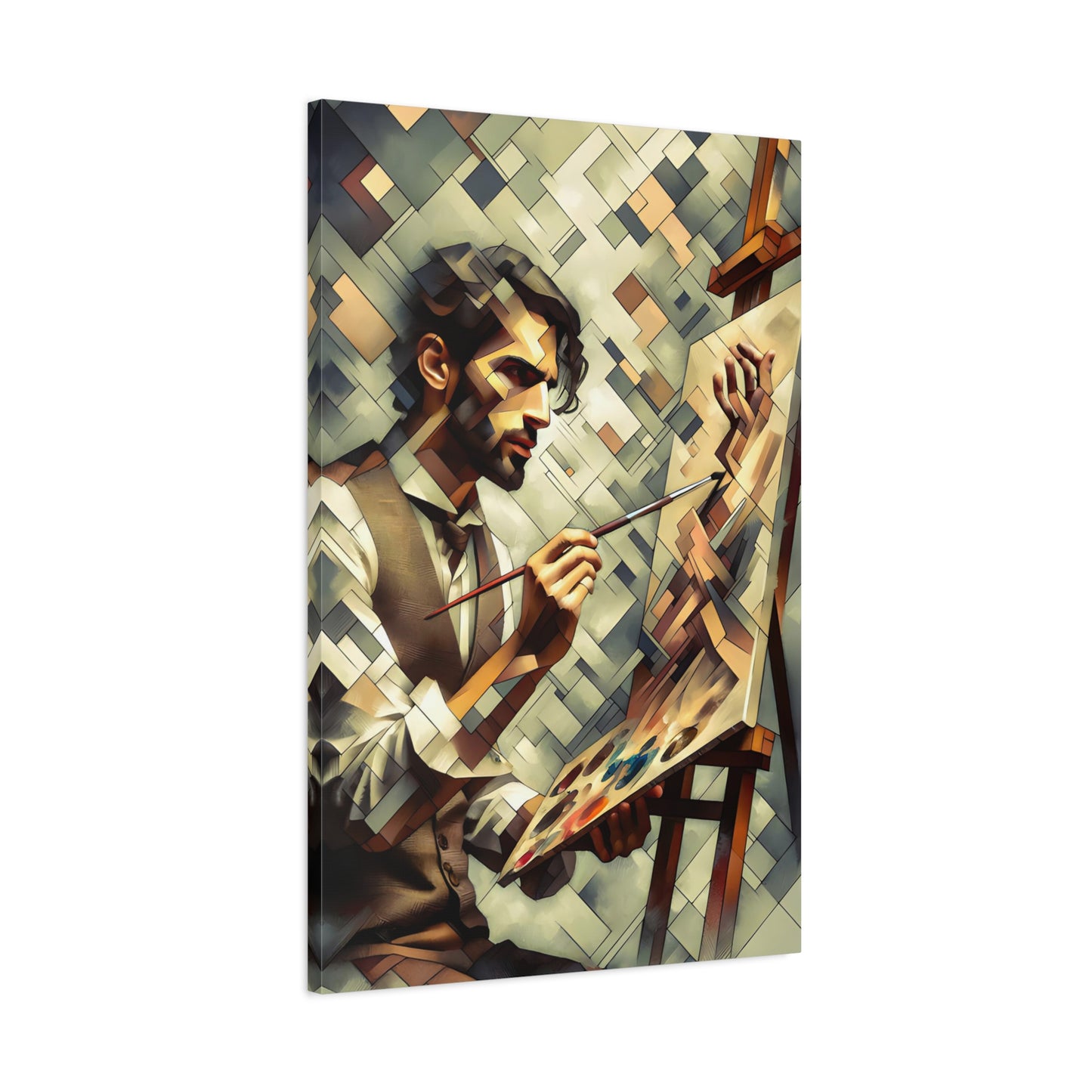 Cubist Artistry: Wall Art Potrait - canvas