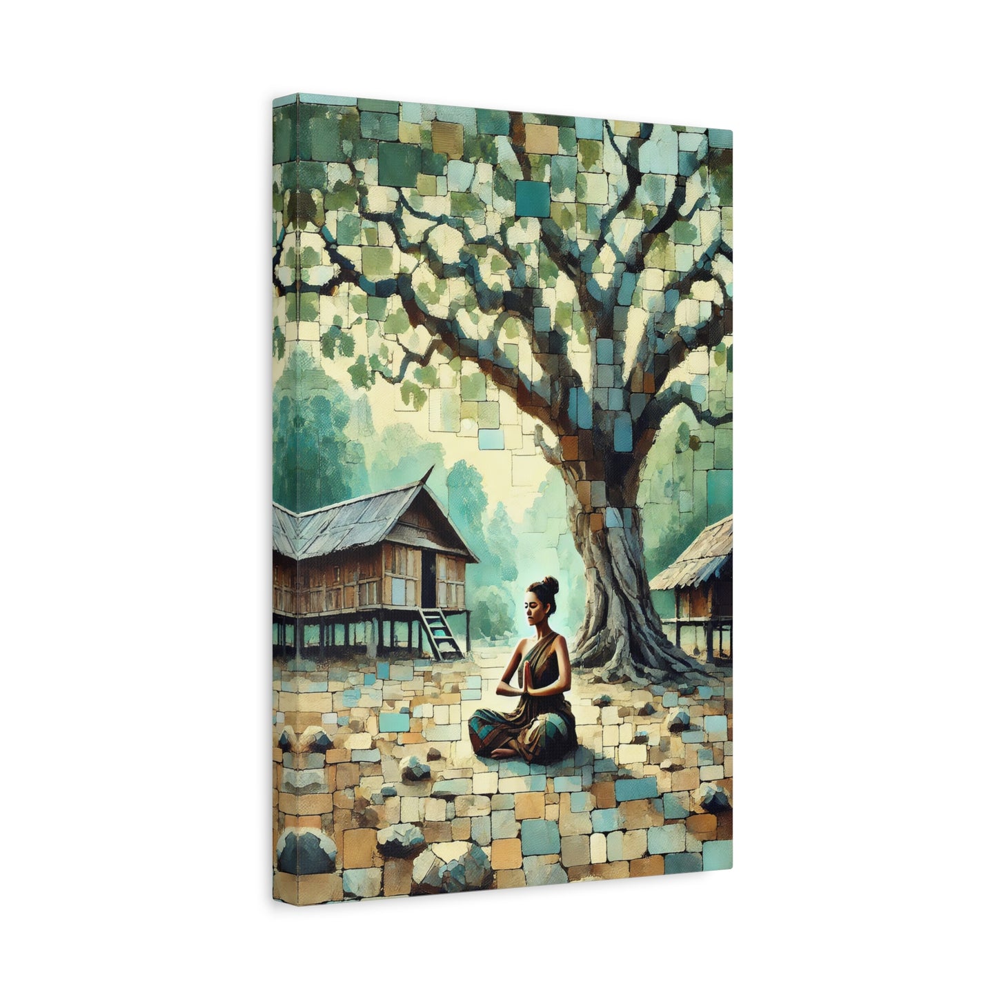 Woman Meditating Canvas Art Print