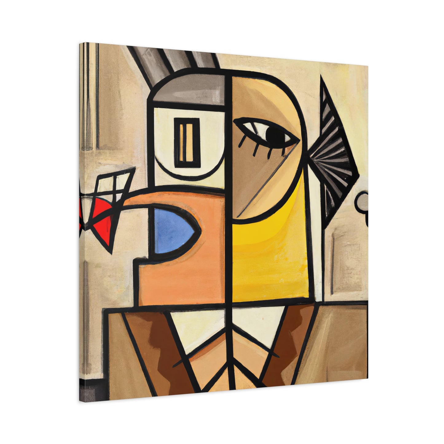 Geometric Elegance: Cubist Wall Art - canvas