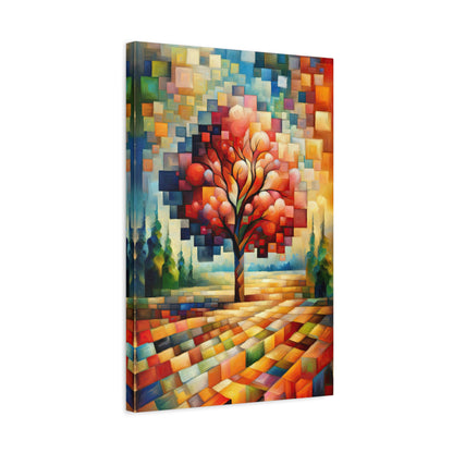 Cubist Tree: Nature Wall Art - canvas