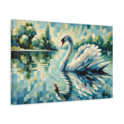 Canvas Art Print - Swan Serenity