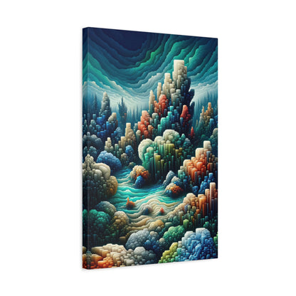 Underwater Wonders: Cubist Wall Art - canvas