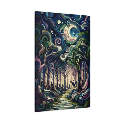 Twilight Enchantment: Cubist Wall Art - canvas