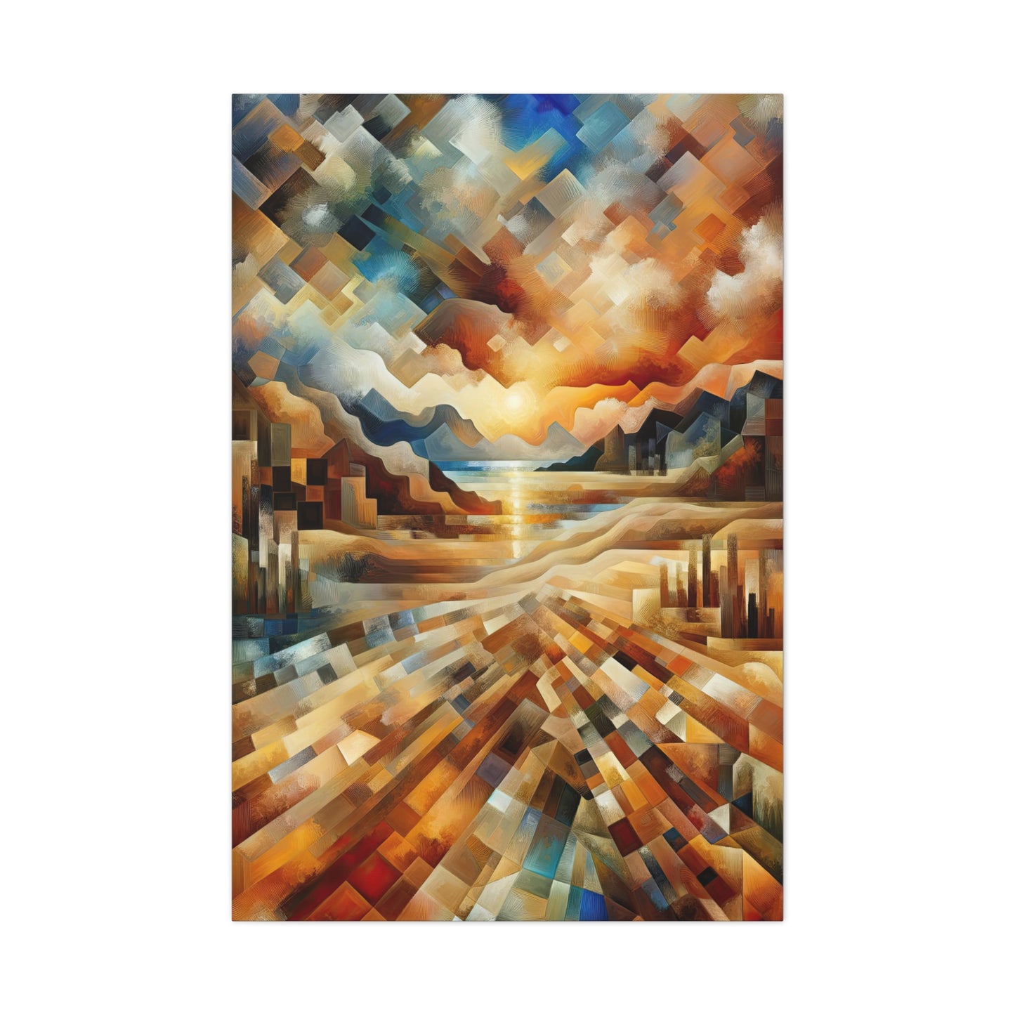 Abstract Cubist Wall Art Print - canvas