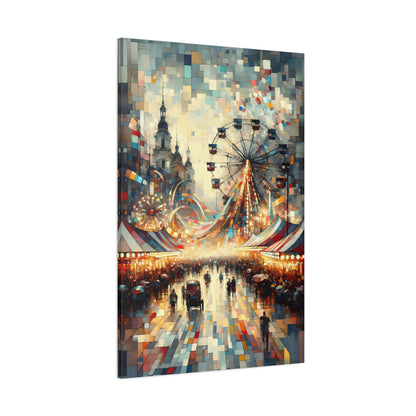 Electric Carnival: Cubist Wall Art - canvas