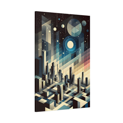 Cosmic Serenity: Cubist Wall Art Print - canvas