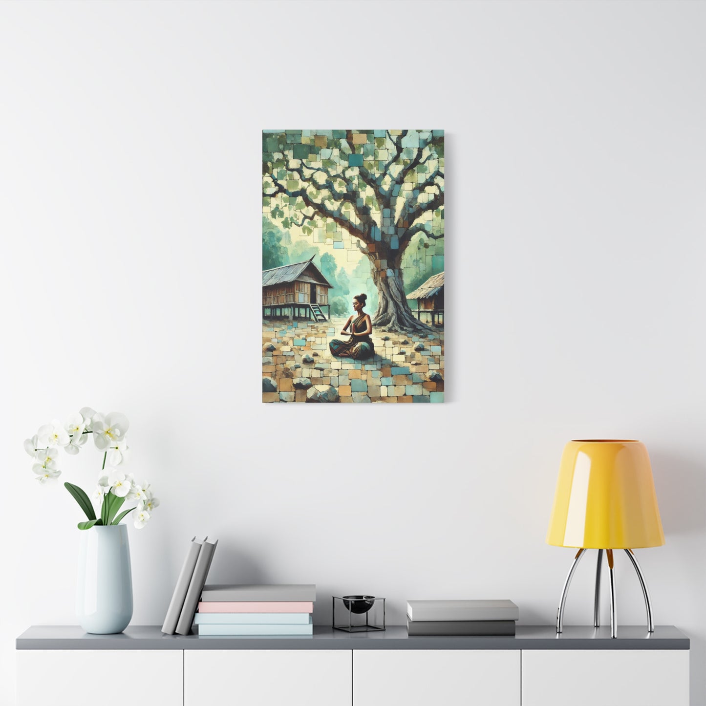 Woman Meditating Canvas Art Print