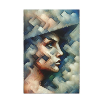 Cubist Faces: Wall Art Print - canvas