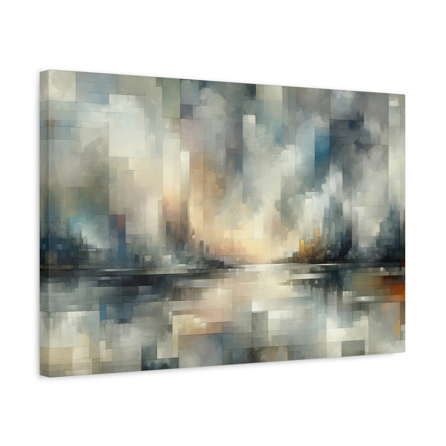 Abstract Serene Cubist Wall Art Print - canvas