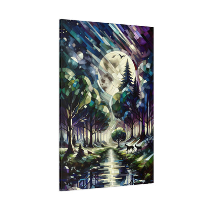 Mystical Forest: Cubist Enchantment - canvas