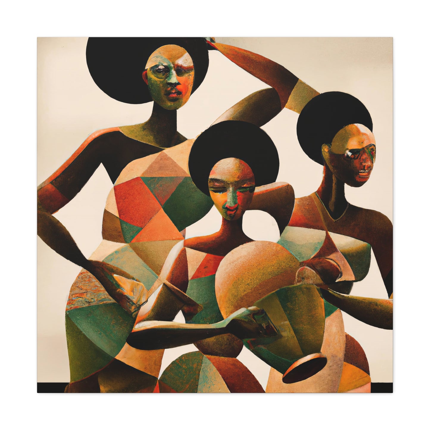 Harmony of Heritage: Cubist Wall Art - canvas