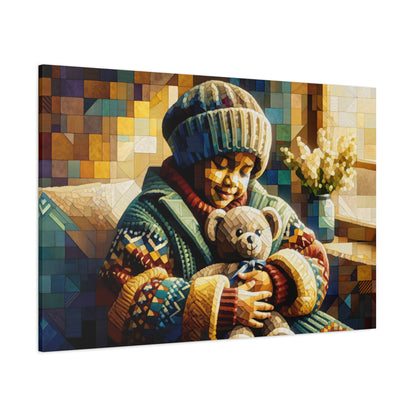 Innocence Unveiled: Cubist Wall Art Print - canvas