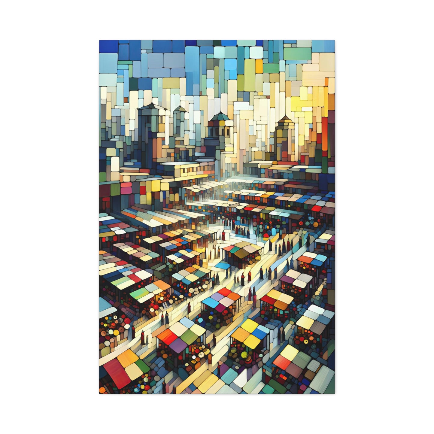 Marketplace Abstraction: Cubist Wall Art - canvas