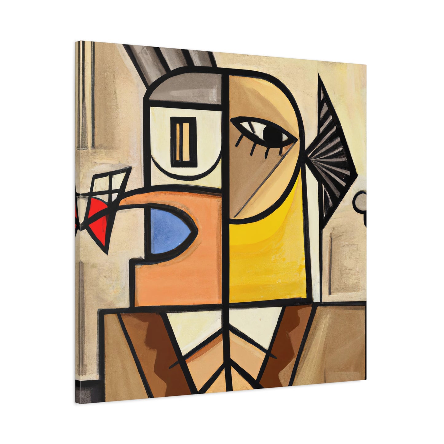 Geometric Elegance: Cubist Wall Art - canvas