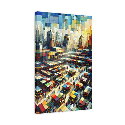 Marketplace Abstraction: Cubist Wall Art - canvas