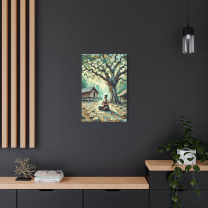 Woman Meditating Canvas Art Print