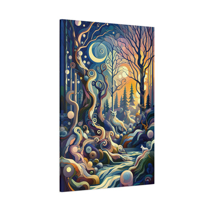 Mystic Journey: Cubist Forestscape - canvas