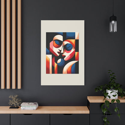 Geometric Embrace Canvas Art Print