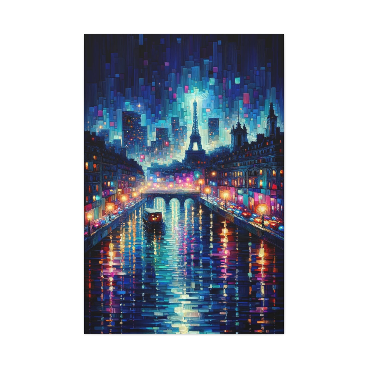 Enchanting Parisian Nights Modern Canvas Print