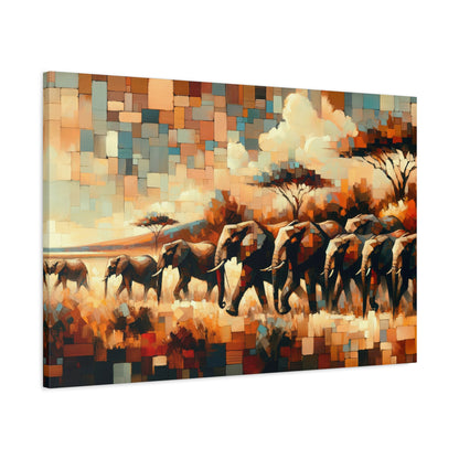 Elegant Elephant Herd Canvas Print