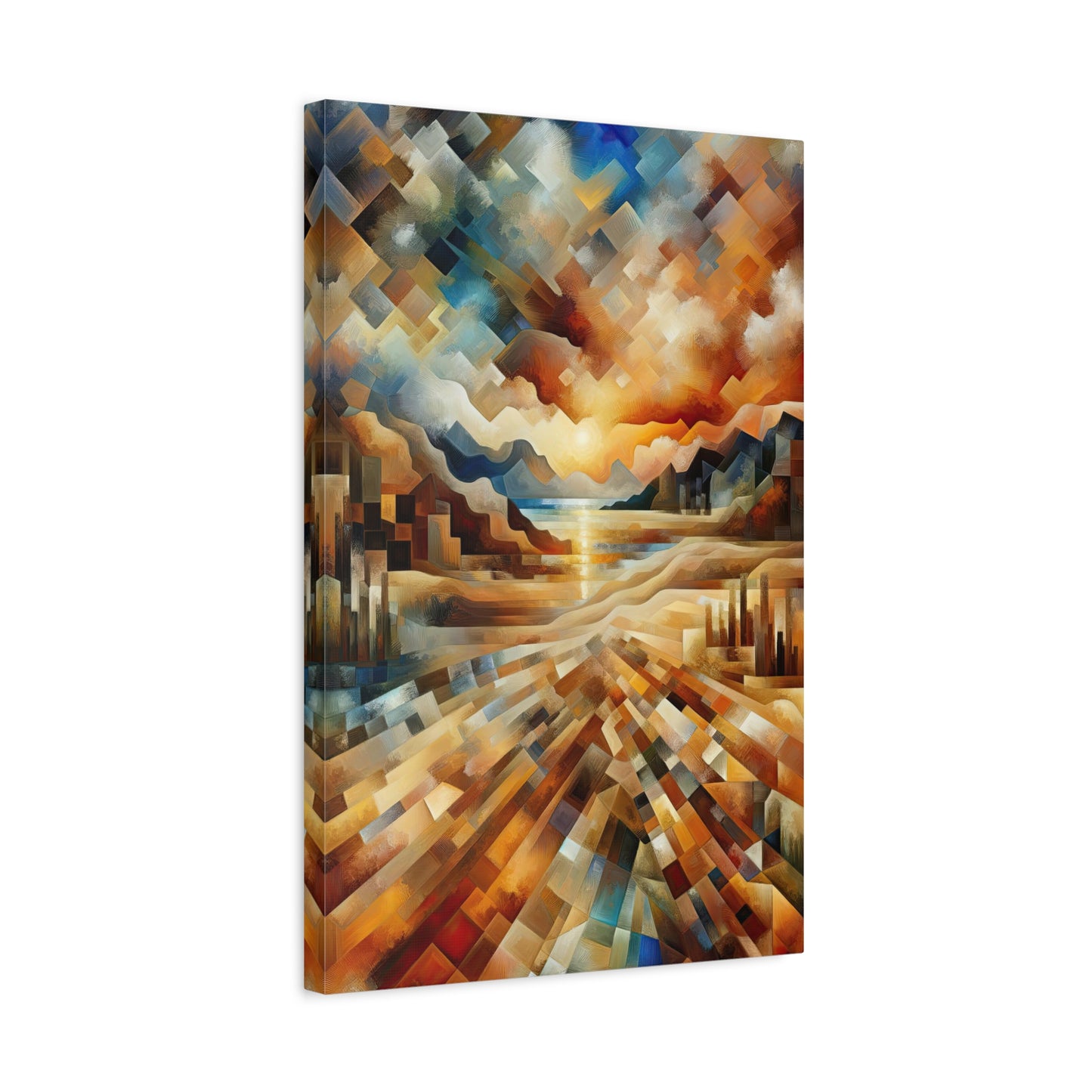 Abstract Cubist Wall Art Print - canvas