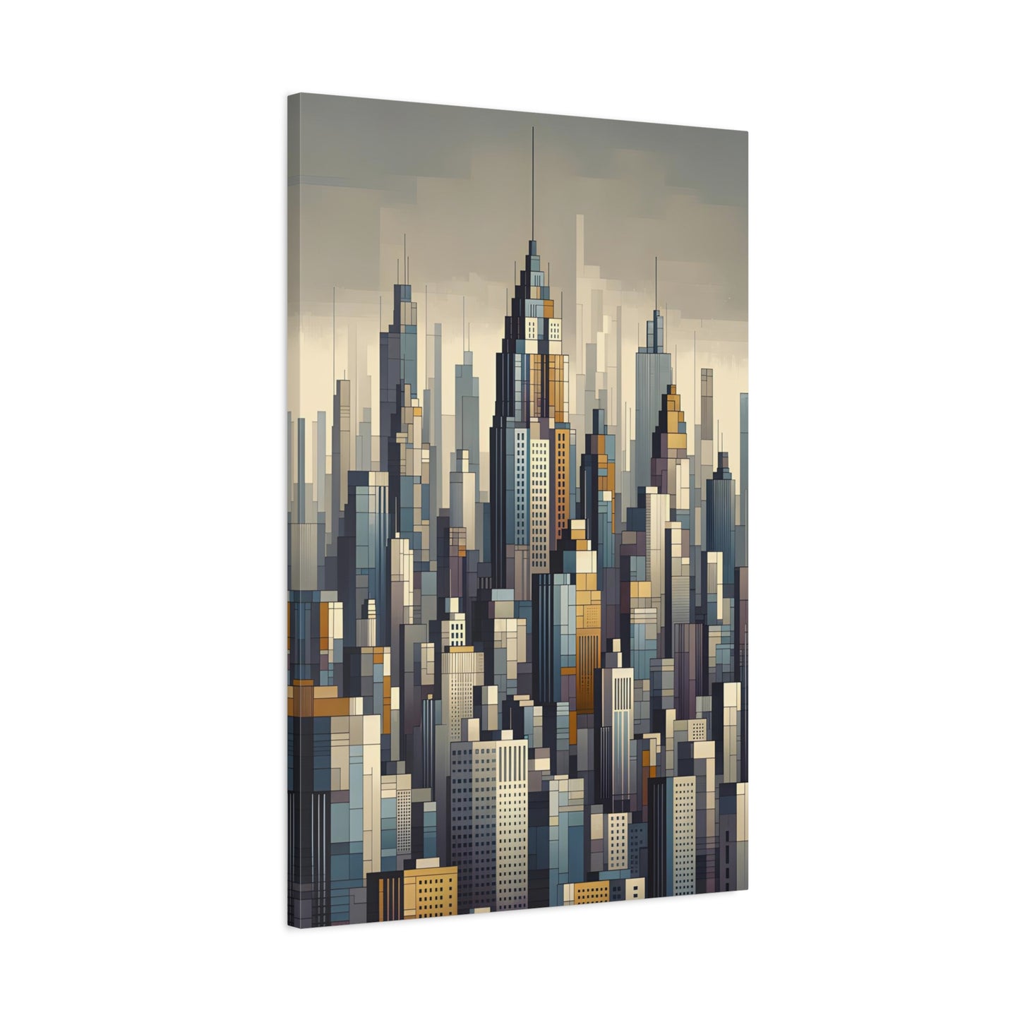 Urban Elegance: A Cubist Cityscape - canvas