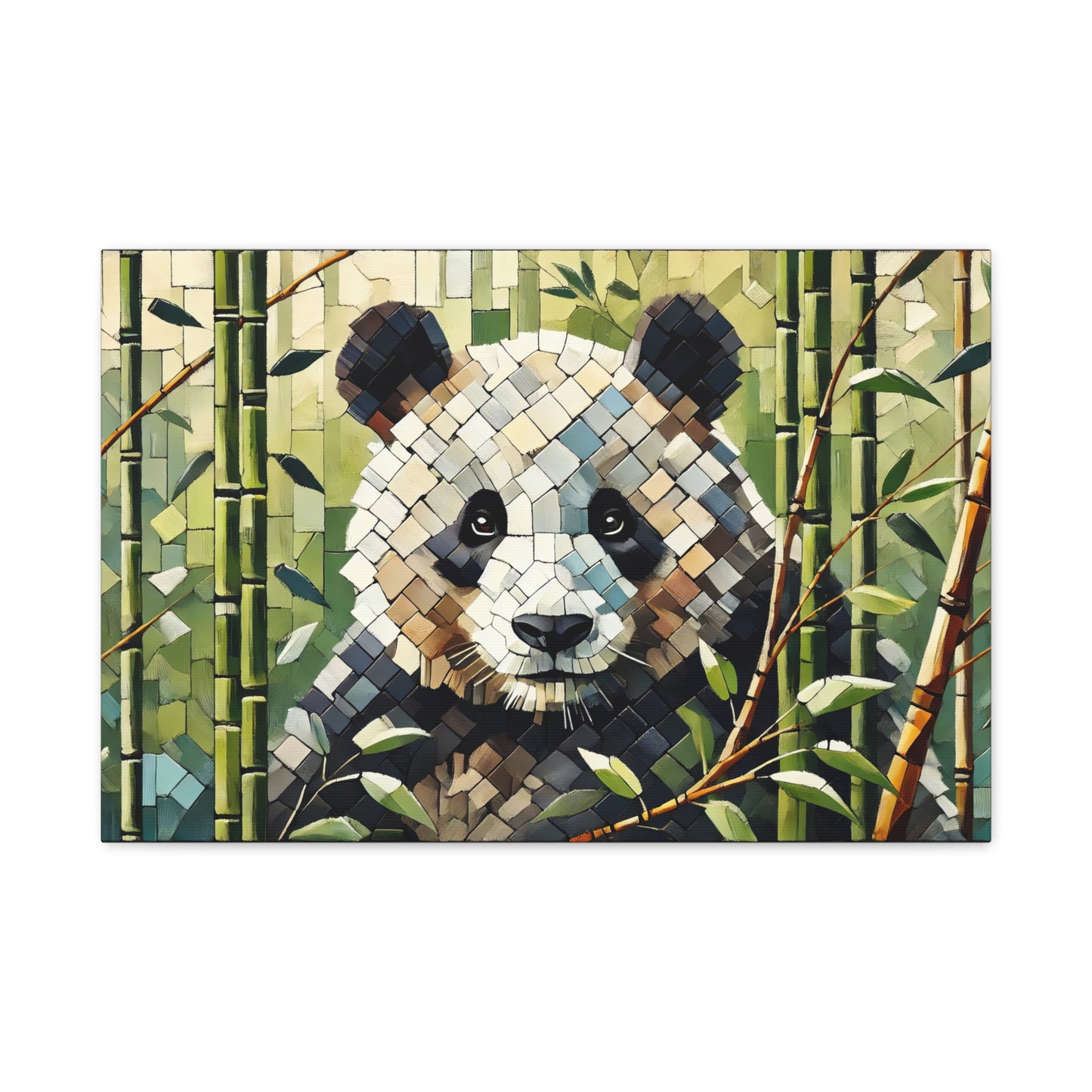 Canvas Wall Art - Giant Panda in Bamboo Forest