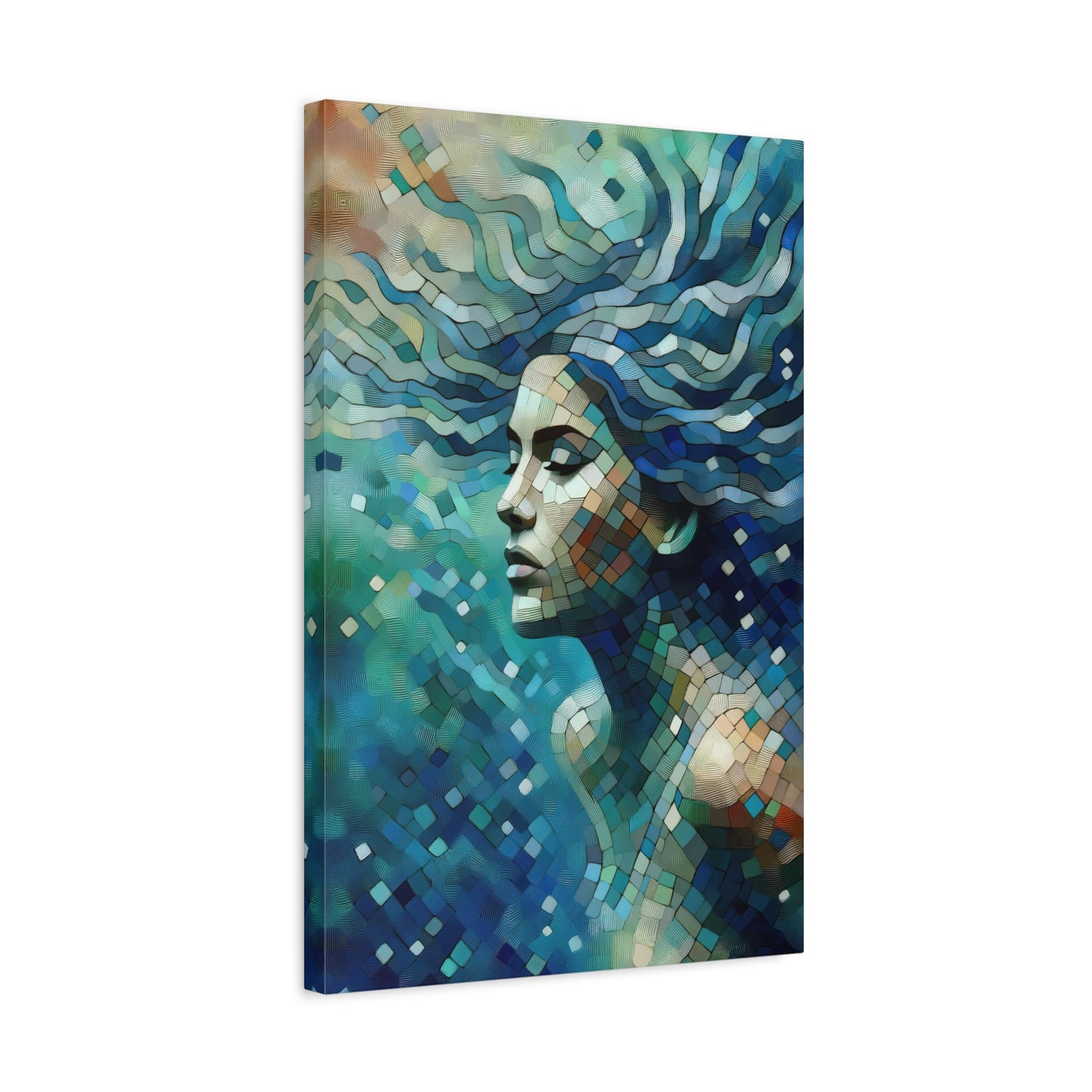 Submerged Serenity: Cubist Wall Art - canvas