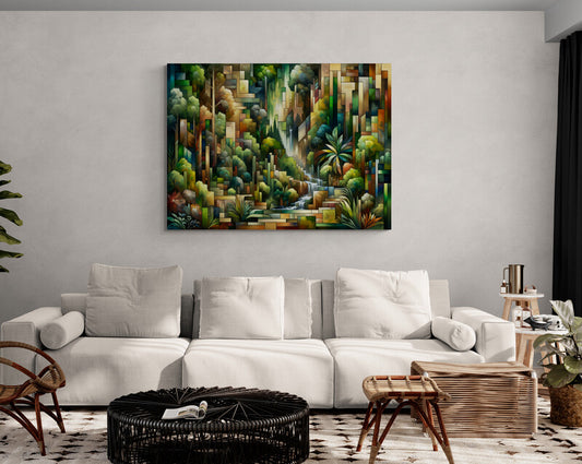 Moonlit serenity: Cubist Wall Art - canvas