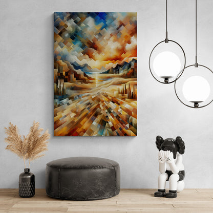 Abstract Cubist Wall Art Print - canvas