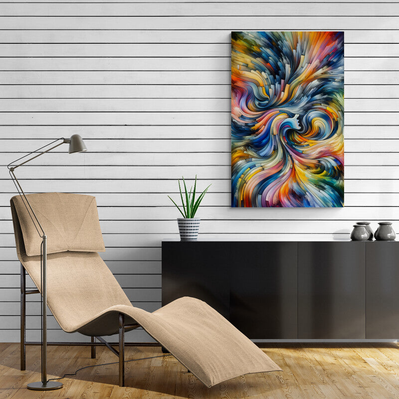 Abstract Whirlwind:  Cubist Wall Art - canvas