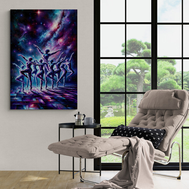 Dancing Cosmic Cubist Wall Art- canvas