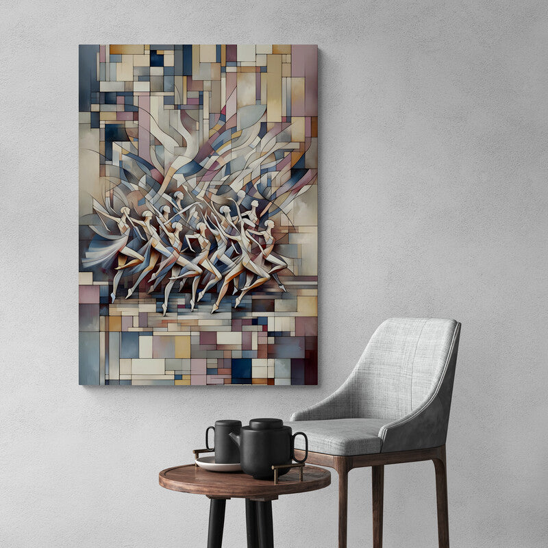 Dance of Elegance: Abstract Cubist Wall Art - canvas